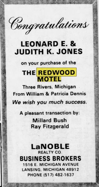 Redwood Motel - Sep 1977 New Owners Take Over (newer photo)